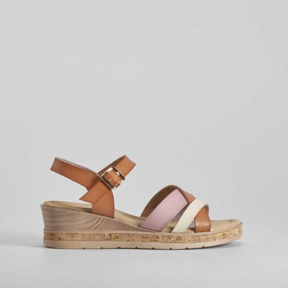 Sandalia cuña tiras multicolor SENDA ROAD
