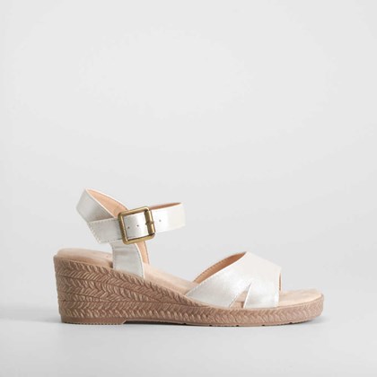 Sandalia cuña Imit yute oro COMFEET