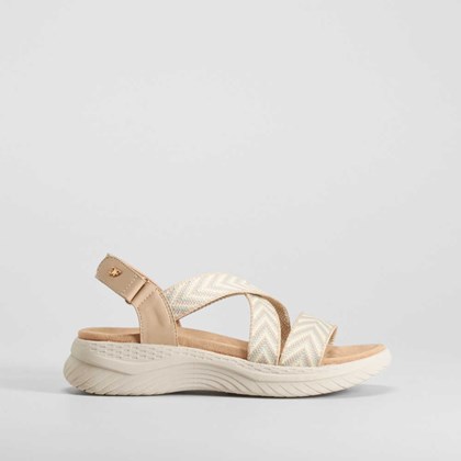 Sandalia tiras cruzadas nylon beige COMFEET