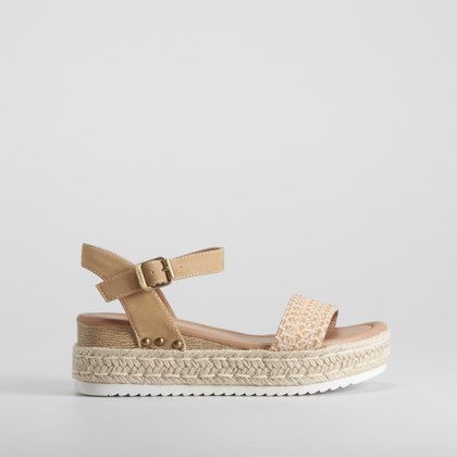 Sandalia de yute y madera beige SENDA ROAD