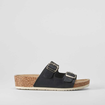Sandalia bio cuña hebillas negra COMFEET