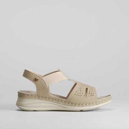 Sandalia cuña cosido perforados COMFEET