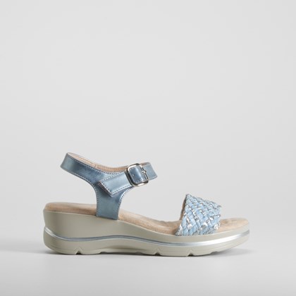 Sandalia cuña azul COMFEET