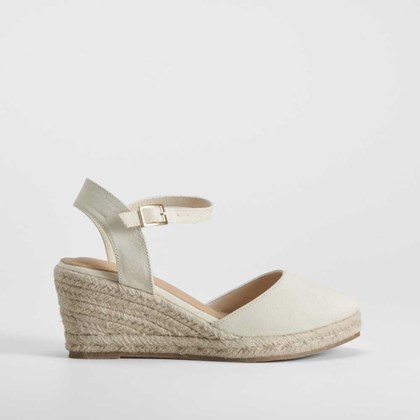 Sandalia de cuña yute beige PICCOLA PIU