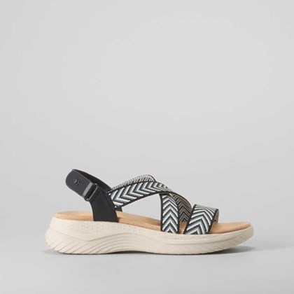 Sandalia con tiras nylon negra COMFEET