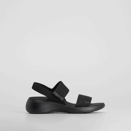 Sandalia deportiva con cuña negra UTWO