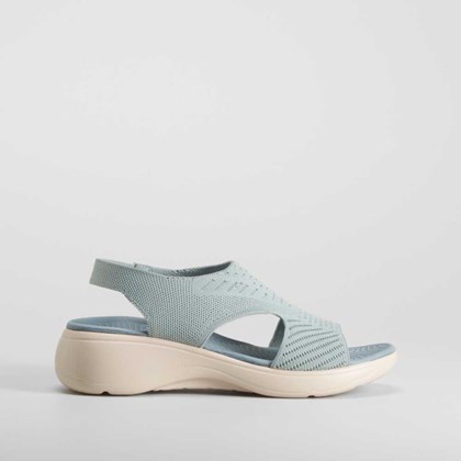 Sandalia deportiva de cuña azul UTWO