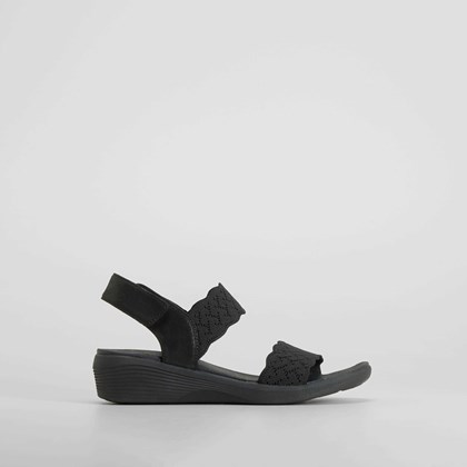 Sandalia deportiva tiras ajustables negra SKECHERS