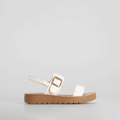 Sandalia plana hebilla blanca SENDA ROAD