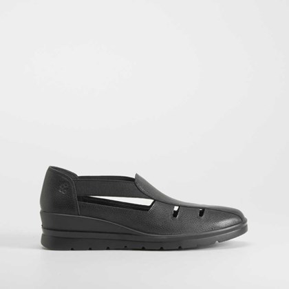 Sandalia casual piel negra COMFEET