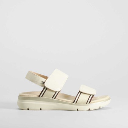 Sandalia doble velcro nylon beige COMFEET