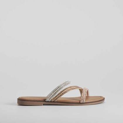 Sandalia plana tiras brillo multicolor PICCOLA PIU