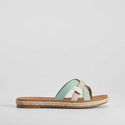 Sandalia plana pala tiras beige SENDA ROAD