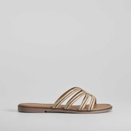 Sandalia tiras brillo oro PICCOLA PIU