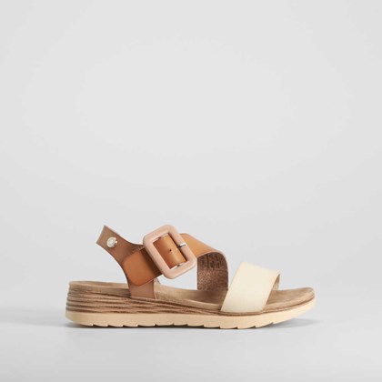 Sandalia tricolor taupe REFRESH