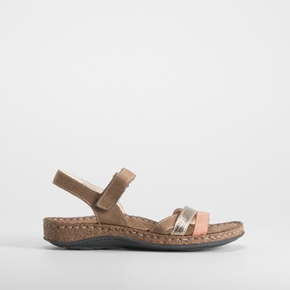 Sandalia de piel tiras multicolor WALK&FLY