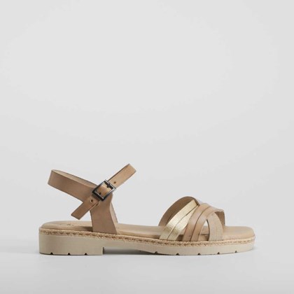 Sandalia de piel taupe SENDA ROAD