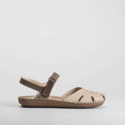 Sandalia de piel beige WALK&FLY
