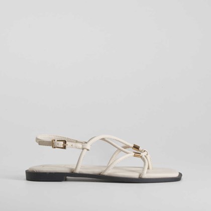 Sandalia plana tubular beige PICCOLA PIU