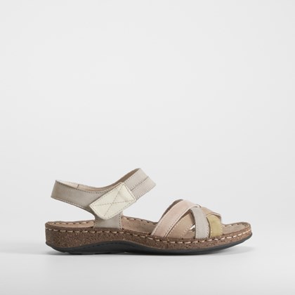 Sandalia de piel de tiras multicolor WALK&FLY