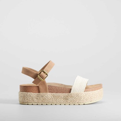 Sandalia plataforma beige SENDA ROAD