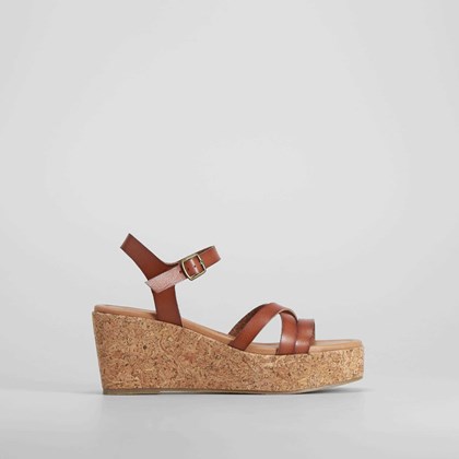 Sandalia plataforma corcho marrón SENDA ROAD