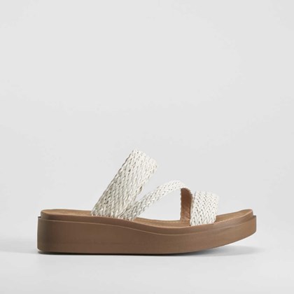Sandalia plataforma trenzada blanca NYC