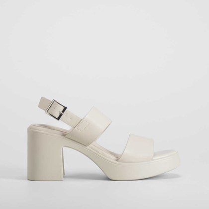 Sandalia tacón plataforma beige claro NYC