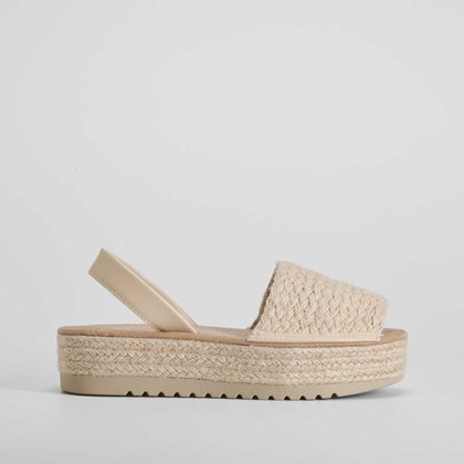 Menorquina plataforma yute beige NYC