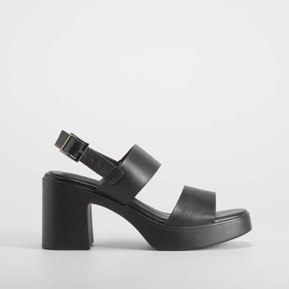 Sandalia tacón plataforma negro NYC