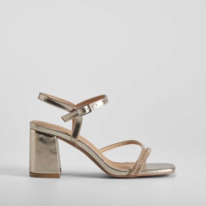 Sandalia tacón fiesta oro PICCOLA PIU