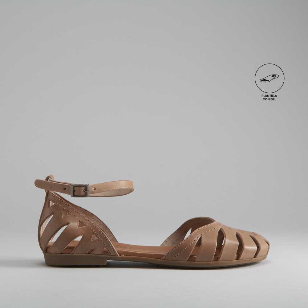 Sandalia cangrejera plana piel SENDA ROAD | Merkal Calzados