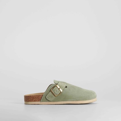 Zueco bio serraje hebilla verde SENDA ROAD