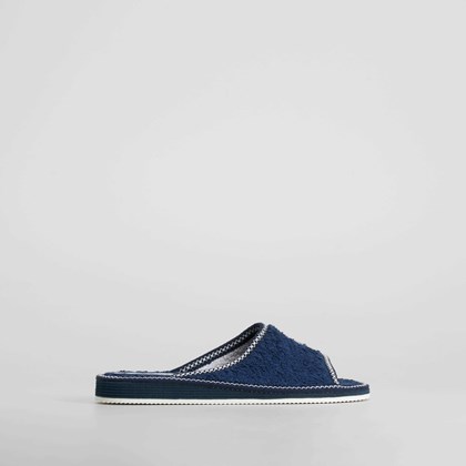 Zapatilla de casa pala Peep Toe azul COMFEET