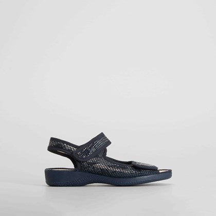 Zapatilla casa velcro serpiente azul COMFEET