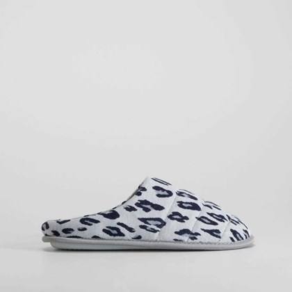 Zapatilla de casa gris animal print OLYNE