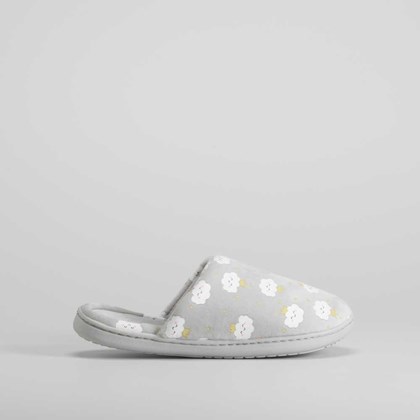 Zapatilla casa gris abierta estampado OLYNE