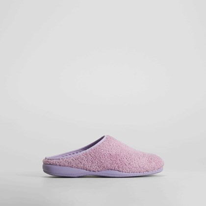 Zapatilla de casa rizo morada OLYNE