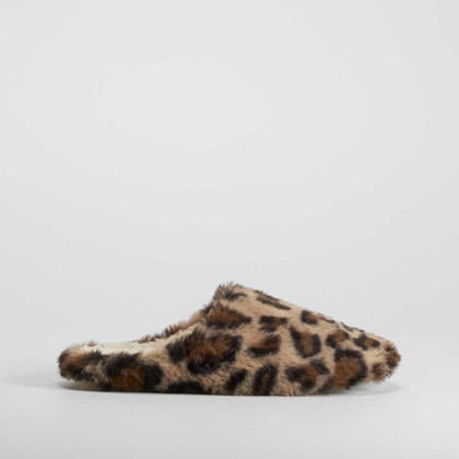 Zapatilla casa pelo leopardo OLYNE