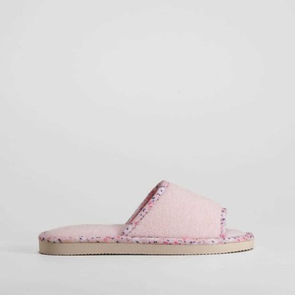Zapatilla de casa abierta rosa cómoda OLYNE