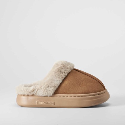 Zapatilla abierta pelo cuero OLYNE