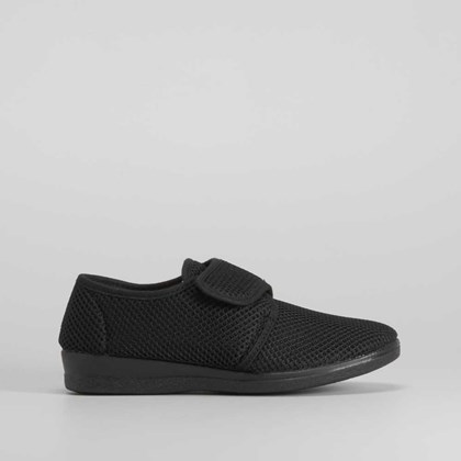 Zapatilla con velcro cómoda negro COMFEET