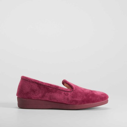 Zapatilla casa cerrada terciopelo burdeos OLYNE