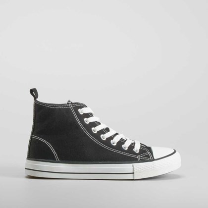 Zapatilla lona alta negra NYC