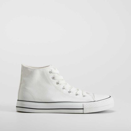 Zapatilla alta lona blanca NYC