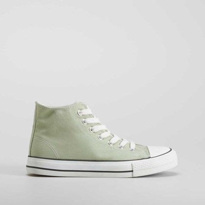 Zapatilla de lona alta verde NYC