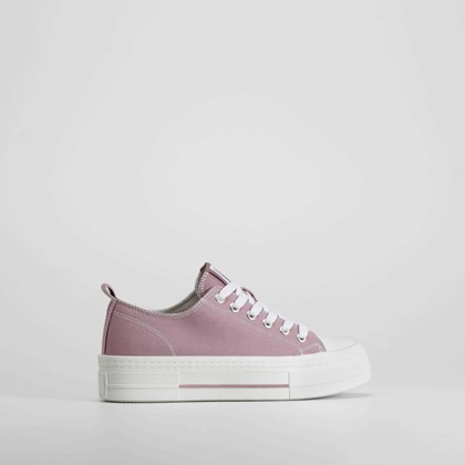Zapatilla lona plataforma casual rosa NYC