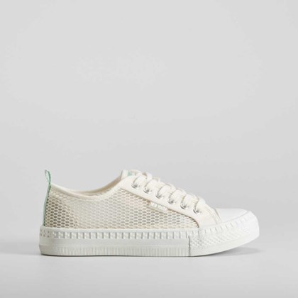 Zapatilla lona plataforma mesh beige NYC