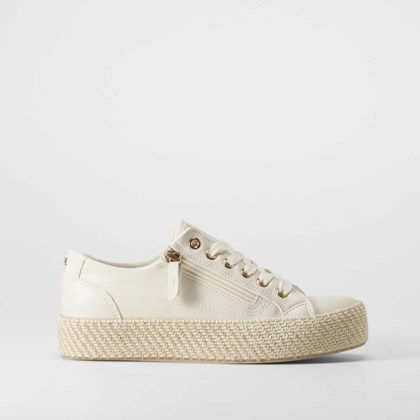 Zapatilla lona yute casual beige COMFEET