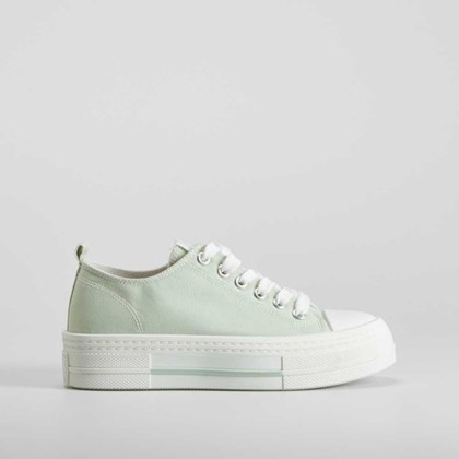 Zapatilla lona reclicada plataforma verde NYC